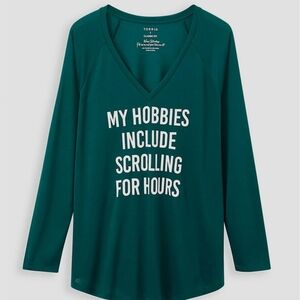 Torrid Green V-Neck Graphic Top - SZ 2